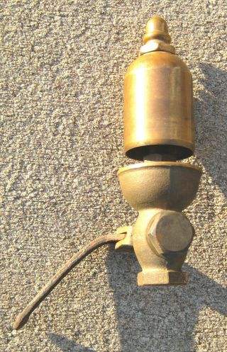 Vintage Brass Lunkenheimer Steam Whistle - 2/200 - 2.  875 " Bell - 8 " Tall - Slanted Lever