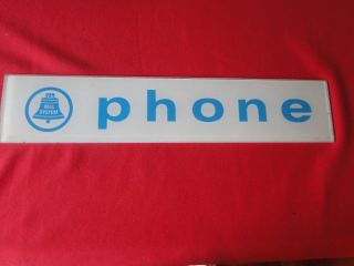 Vintage Bell Telephone Booth Glass Sign