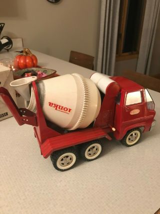 Tonka Pressed Steel Red Cement Mixer Truck Toy 0620 -