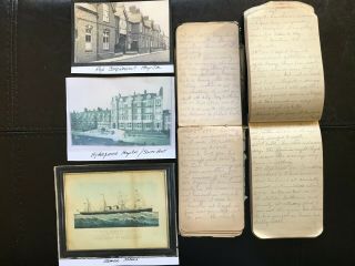 1883 Handwritten Diaries Welsh Immigrant Jones Newark Oh Ss Alaska Trip To Wales