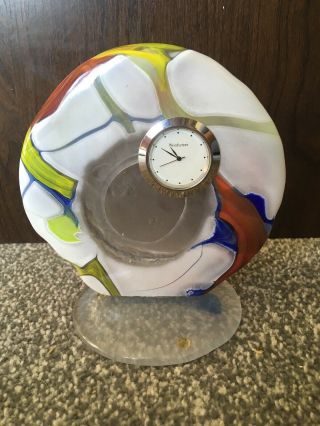 Art Deco Glass With Marble Effect Weinfurtner Clock Set In