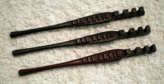 Three Unusual Vintage Red Devil Glass Cutters