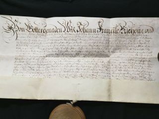 Antique German Official Document Year 1709