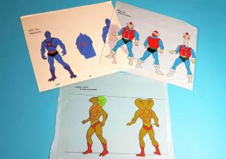Masters Of The Universe He Man 1984 Model Cel Set (3) Filmation Production
