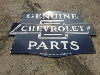 Porcelain Chevrolet Parts 2 Sided Enamel Sign 24 " X 18 " Inches