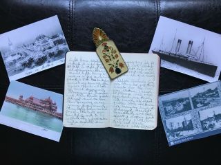 1901 Handwritten Trip Diary Portland Oregon Dr.  White Star Line Oceanic Mormons