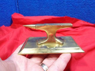 Antique Miniature Brass Blacksmith Anvil Desk Top Paperweight 13