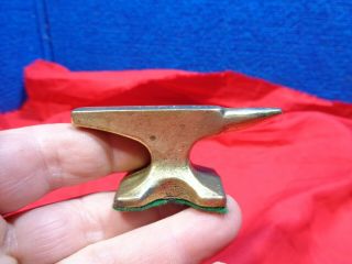 Antique Miniature Brass Blacksmith Anvil Desk Top Paperweight 7