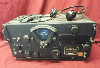 Wwii Era Signal Corps Radio Receiver Bc - 348 - R With Headphones
