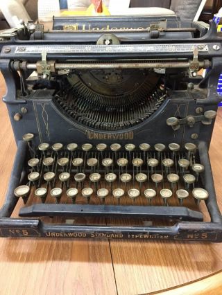 Antique Underwood Standard No.  5 Typewriter Early 1900’s