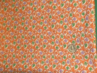 Vintage Feed Sack Fabric Orange Back Ground Sewing Quilting Material 44 " X36 "