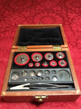 Balance Scale Weights In Wood Box