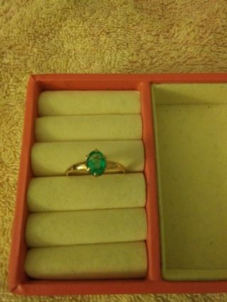 Antique Victorian 14 Kt Yellow Gold 1 Carat Emerald Ring