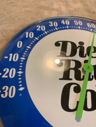 Diet Rite Cola Advertising Thermometer Sign 12” Glass Front 2