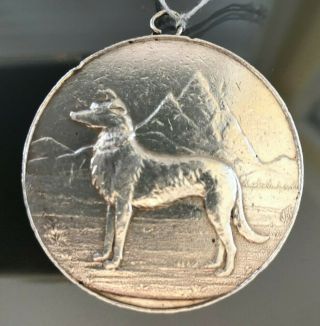 Art Deco Sterling Silver Kenya Sheep Dog Society Watch Fob Awards Medal 1933