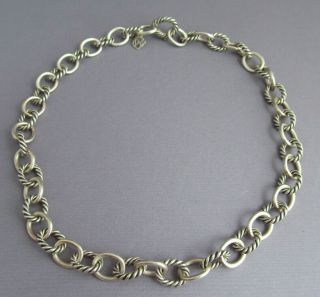 Chunky D.  Y.  David Yurman Sterling Oval Link Twist Coil Cable Chain Necklace 43g