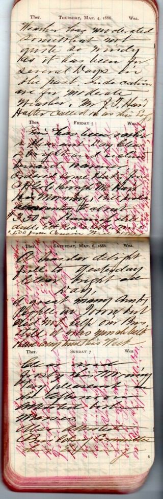 1886 Handwritten Diary Vogt Sneeringer Families Tyrone Pa Store Owner Pioneer