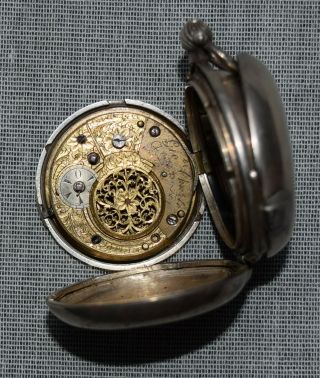 Vintage Silver Antique Verge Fuse Pocket Watch GEORGE CHARLE LONDON 65575 37mm 2
