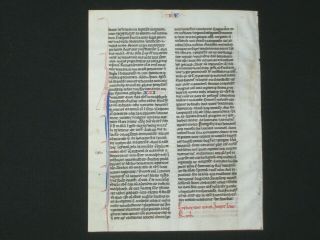 Rare 13th Century Vellum Medieval Manuscript Bible Leaf,  Book Of Judges,  C.  1250