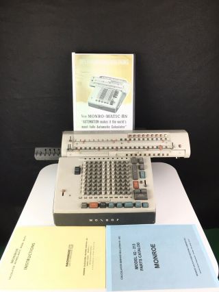 Rare Vintage Monroe Matic Monromatic Adding Machine Calculator - Runs