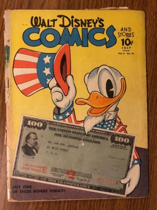 Walt Disney Comics And Stories 46.  July 1944.  Pr/fr