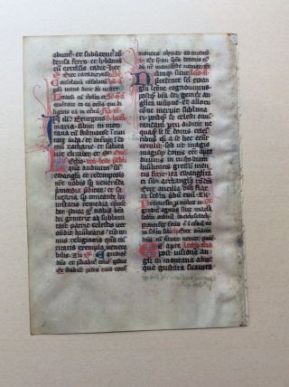Medieval Manuscript leaf from 14th Century Breviary use of Cologne 2