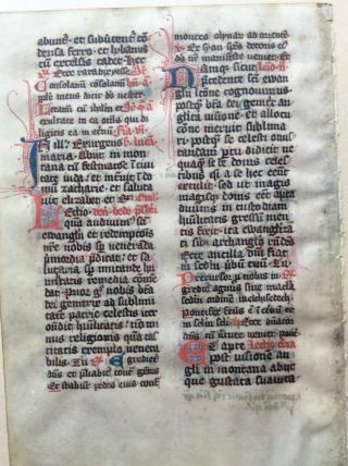 Medieval Manuscript leaf from 14th Century Breviary use of Cologne 3
