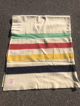 Vintage Hudson Bay 4 Point Wool Blanket 84x69 No Flaws