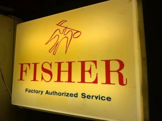 Vintage Dualite Fisher Authorized Dealer Service Store Display Sign.