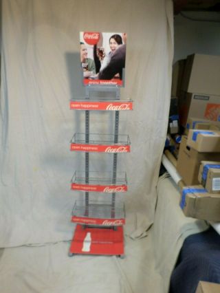 Authentic " Coca - Cola " Store Display Wire Floor Rack