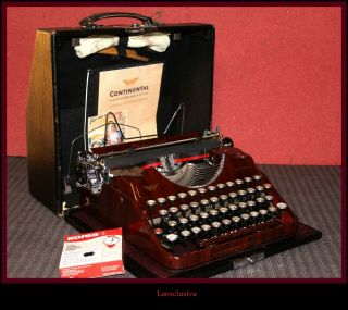 Luxury African Mahogany Continental Typewriter 1930s; (watch Video) A/00