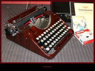 LUXURY AFRICAN MAHOGANY CONTINENTAL typewriter 1930s; (watch video) A/00 2