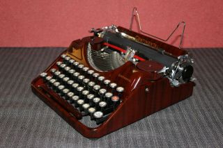 LUXURY AFRICAN MAHOGANY CONTINENTAL typewriter 1930s; (watch video) A/00 3