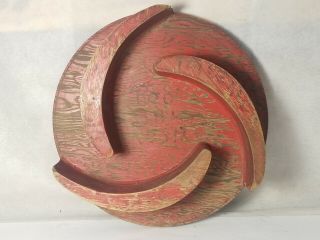 Vintage Industrial Wooden Foundry Mold Gear Pattern Form Casting Steampunk Art