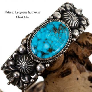Navajo Turquoise Bracelet Cuff Sterling Silver Navajo Albert Jake Spiderweb