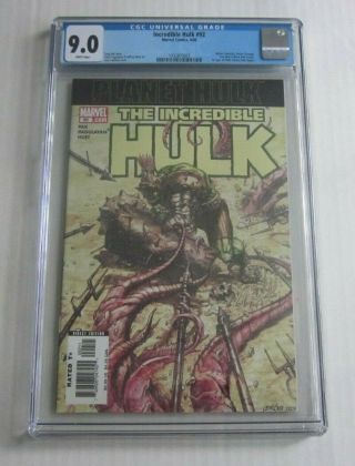 Incredible Hulk 92 Marvel Comics 2006 Cgc 9.  0 White Pages 1st Planet Hulk