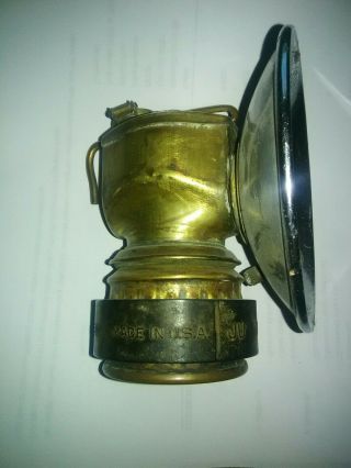 Justrite Miners Carbide Lamp W/ 3 " Refl. ,  Brace,  Vintage Mining Light,  Caving