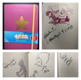 Sdcc Steven Universe Sketchbook 3x Cast Signed @ Nycc ‘19 Rebecca Sugar Sketch