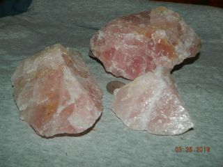 3 Black Hills South Dakota Bright Rose Quartz Specimens 4 Lb 5 Oz Natural Pink