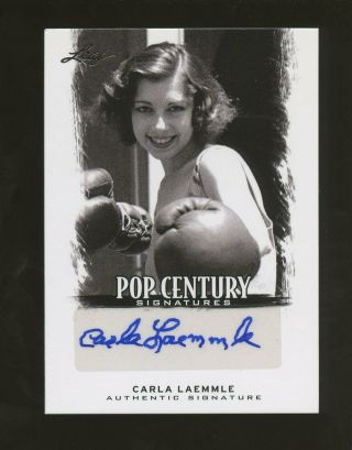Carla Laemmle Signed 2012 Leaf Pop Century Signatures Autographed Auto