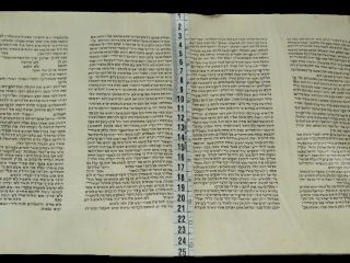 SMALL TORAH SCROLL BIBLE MANUSCRIPT FRAGMENT 150 YRS EUROPE Exodus 14:7 - 25:4 2