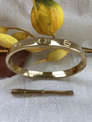 1970 Charles Revson Love Bracelet Cartier Aldo Cipullo 18k Gold Gep Small Minty