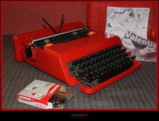 Fabulous Vtg Red Olivetti Valentine Typewriter 60s.  (watch Video) A/65