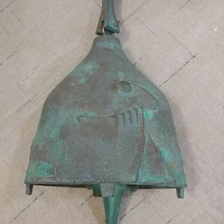 Vintage Large Oval Paolo Soleri Arcosanti Cosanti Bronze Wind Bell - Chime 2