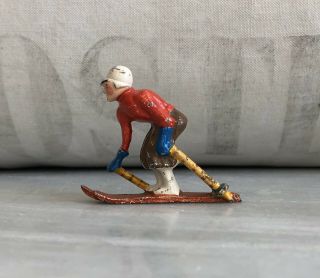 Vintage 1930’s Hubley Cast Iron Male Skier Paperweight