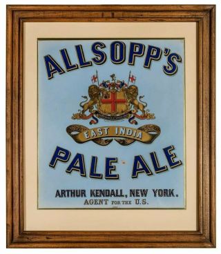 1880s Pre - Prohibition Allsopps East India Pale Ale Advertising Beer Sign Chromo