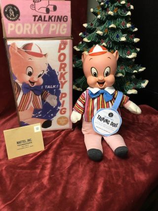 Vintage Mattel 1964 Warner Bros.  Porky Pig Doll.  & Talking