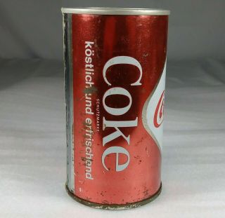 Old Coca Cola Diamond Bottle Pull Tab Top Soda Can Scarce German Vanity Lid 2