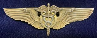 Rare Wwii Army Air Corps 3 In Gold Plt Sterling Flight Surgeon Wings Balfour Pb