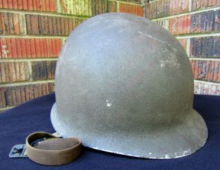 Wwii Us Army Usmc M1 Helmet Front Seam Fixed Bail With Westinghouse Liner - Named